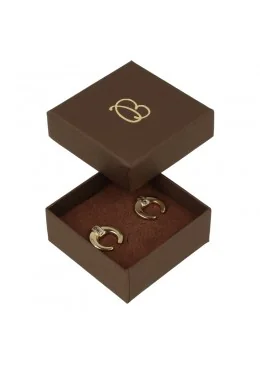 Caja para juego y colgante marrón 65x65x27 mm para joyeria y bisuteria de cartón EP-61-M
