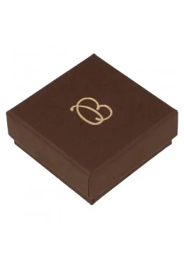 Caja para juego y colgante marrón 65x65x27 mm para joyeria y bisuteria de cartón EP-61-M