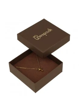 Caja para juego y colgantede marron de carton de 86x86x32 mm para joyeria y bisuteria EP-81-M