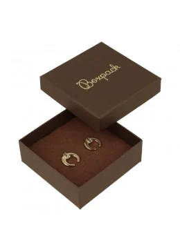 Caja para juego y colgantede marron de carton de 86x86x32 mm para joyeria y bisuteria EP-81-M