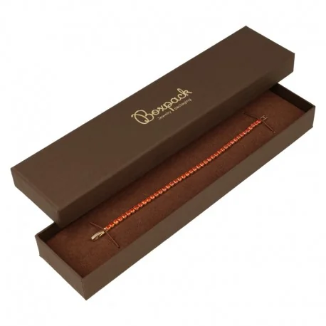 Caja de cartón marrón para pulsera extendida de joyeria y bisuteria 235x54x26 mm EP-51-M