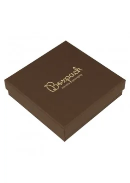 Caja para collar o aderezo marrón para joyeria y bisuteria de 120x120x33 mm EP-17-M