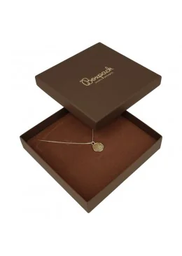 Caja para collar o aderezo marrón 167x167x36 mm de cartón EP-18-M