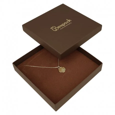 Caja de carton marron para collar o aderezo 167x167x36 mm EP-18-M