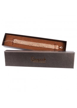 Caja de carton marron efecto perlado para pulsera de joyeria bisuteria y joyas Q-51