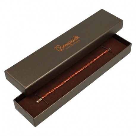Caja de carton marron para pulsera de joyeria bisuteria y joyas 235x54x26 mm Q-51-M