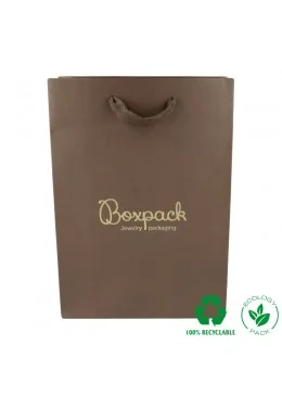 Bolsa de papel eco color marrón 180x250x100 mm para joyeria bisuteria y relojeria E-B-L-M