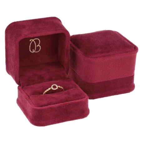 Estuche para Sortija Labios Burdeos 58x58x49mm para joyeria y bisuteria MD-1-S-BU