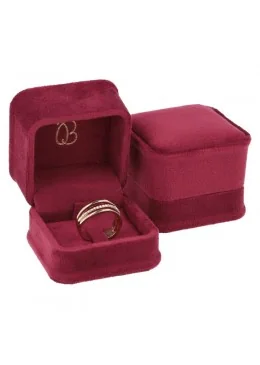Estuche para Sortija patilla Burdeos 58x58x49mm para joyeria y bisuteria MD-1-SP-BU