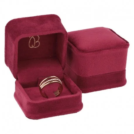 Estuche para Sortija patilla Burdeos 58x58x49mm para joyeria y bisuteria MD-1-SP-BU