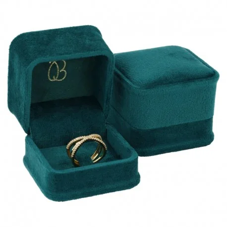 Estuche para Sortija patilla Verde 58x58x49mm para joyeria y bisuteria MD-1-SP-VE