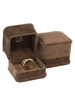 Estuche para Sortija patilla marron 58x58x49mm para joyeria y bisuteria MD-1-SP-M