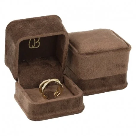 Estuche para Sortija patilla marron 58x58x49mm para joyeria y bisuteria MD-1-SP-M