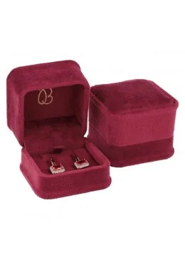 Estuche para pendientes Burdeos 58x58x49mm para joyeria y bisuteria MD-1-P-BU