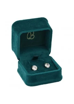 Estuche para pendientes verde 58x58x49mm para joyeria y bisuteria MD-1-P-VE