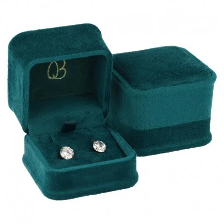 Estuche para pendientes verde 58x58x49mm para joyeria y bisuteria MD-1-P-VE