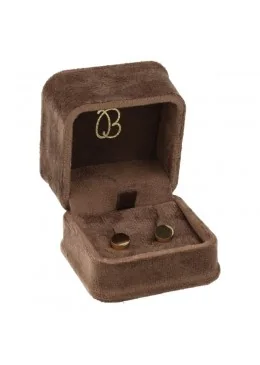 Estuche para pendientes marron 58x58x49mm para joyeria y bisuteria MD-1-P-M
