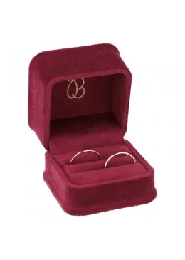 Estuche para alianzas burdeos 58x58x49mm para joyeria y bisuteria MD-1-A-BU