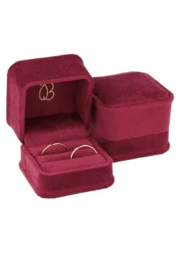 Estuche para alianzas burdeos 58x58x49mm para joyeria y bisuteria MD-1-A-BU
