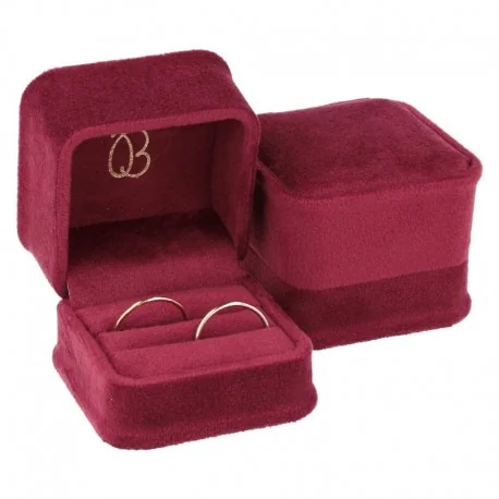 Estuche para alianzas burdeos 58x58x49mm para joyeria y bisuteria MD-1-A-BU
