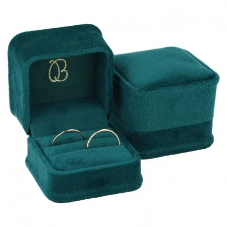 Estuche para alianzas verde 58x58x49mm para joyeria y bisuteria MD-1-A-VE