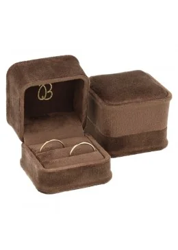 Estuche para alianzas marron 58x58x49mm para joyeria y bisuteria MD-1-A-M