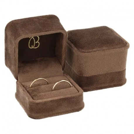 Estuche para alianzas marron 58x58x49mm para joyeria y bisuteria MD-1-A-M