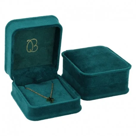 Estuche para colgante verde 71x83x44 mm para joyeria y bisuteria MD-3-C-VE