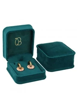 Estuche para pendientes verde 71x83x44 mm para joyeria y bisuteria MD-3-P-VE