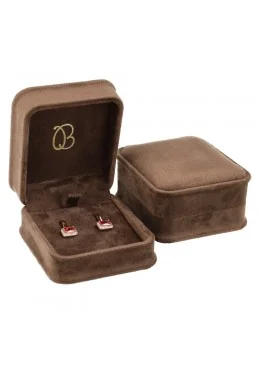 Estuche para pendientes marron 71x83x44 mm para joyeria y bisuteria MD-3-P-M