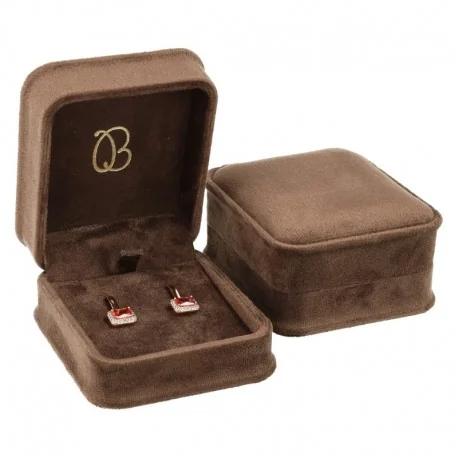 Estuche para pendientes marron 71x83x44 mm para joyeria y bisuteria MD-3-P-M