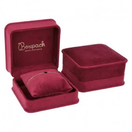 Estuche para pulsera burdeos 94x95x53 mm para joyeria y bisuteria MD-5-CJ-BU