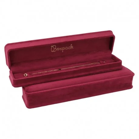 Estuche para pulsera burdeos 239x56x38 mm para joyeria y bisuteria MD-8-PE-BU