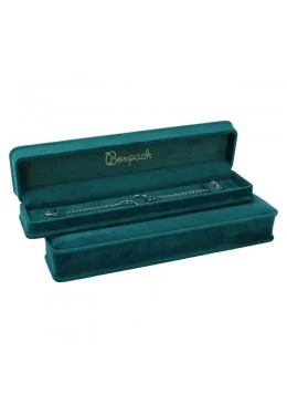 Estuche para pulsera verde 239x56x38 mm para joyeria y bisuteria MD-8-PE-VE