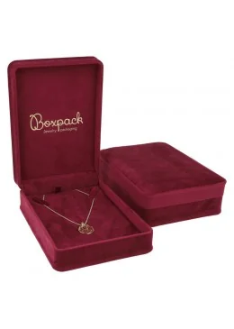 Estuche para collar burdeos 114x162x50 mm. para joyeria y bisuteria MD-9-C-BU