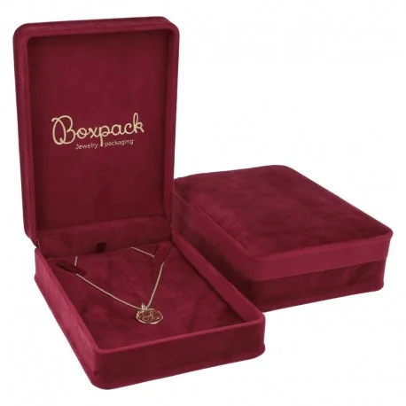 Estuche para collar burdeos 114x162x50 mm. para joyeria y bisuteria MD-9-C-BU