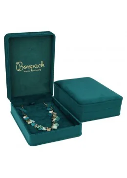 Estuche para collar verde 114x162x50 mm para joyeria y bisuteria MD-9-C-VE