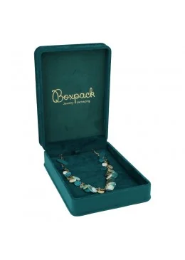 Estuche para collar verde 114x162x50 mm para joyeria y bisuteria MD-9-C-VE