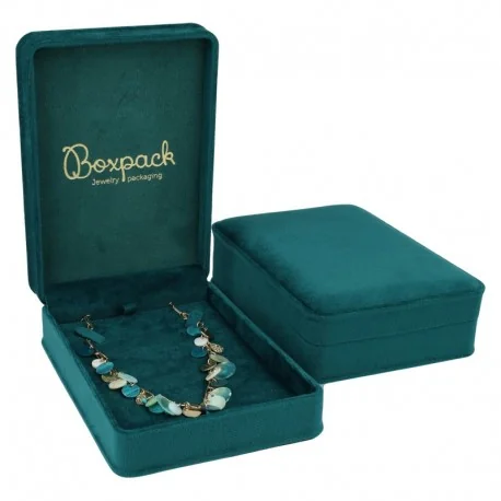 Estuche para collar verde 114x162x50 mm para joyeria y bisuteria MD-9-C-VE