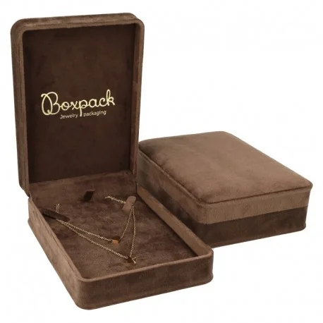 Estuche para collar marron 114x162x50 mm para joyeria y bisuteria MD-9-C-M