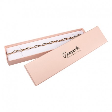 Caja de cartón para pulsera extendida de joyería bisutería y joyas rosa cuarzo PI-50