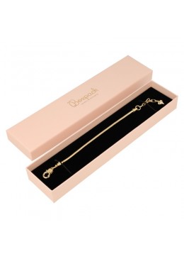 Caja de cartón rosa pulsera interior negro de joyería bisutería y joyas 235x54x26 mm PI-51