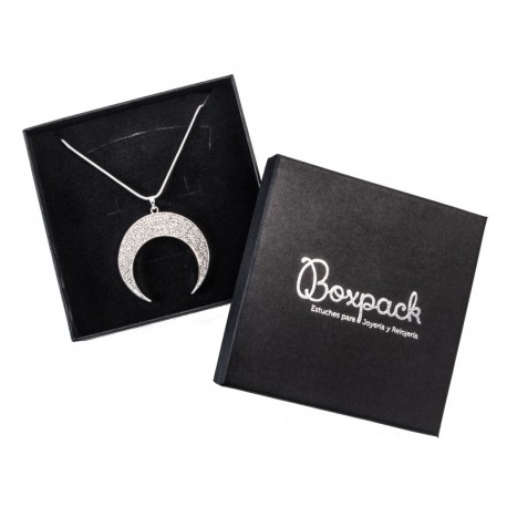 Caja de carton negra para Collar gargantilla de joyeria y bisuteria EP-17