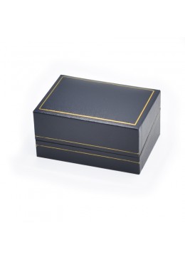 Estuche azul forrado de imitacion piel para sujeta corbata de joyeria bisuteria y joyas J-05-S-A