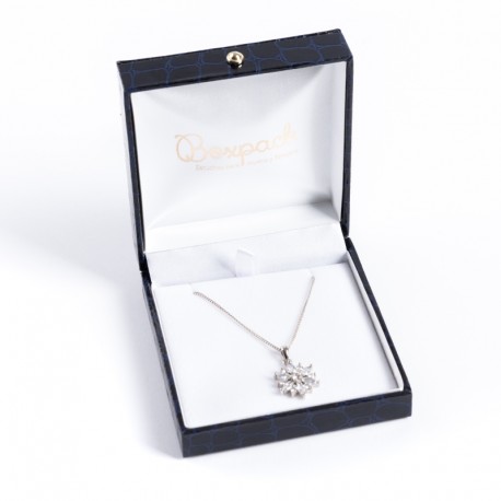 Estuche forrado de polipiel imitacion cocodrilo para colgante E-11-C