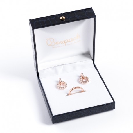 Estuche forrado de polipiel imitacion cocodrilo para juego E-11-J