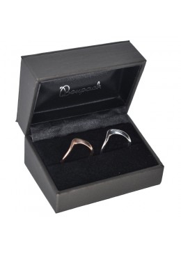 Estuche forrado imitacion seda para alianzas de boda de alta gama de joyeria y joyas S-27-A