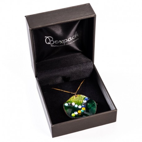 Estuche forrado imitacion seda para colgante de joyeria y joyas S-66-C