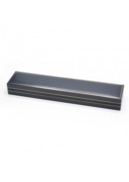 Estuche azul forrado de imitacion piel para pulsera extendida de joyeria bisuteria y joyas J-01-PE-A