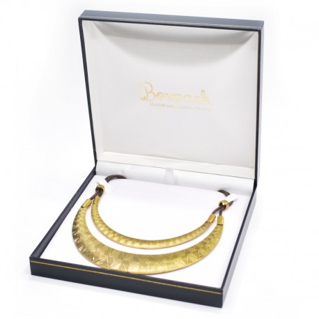 Estuche forrado de imitacion piel para collar gargantilla de joyeria bisuteria y joyas J-02-C